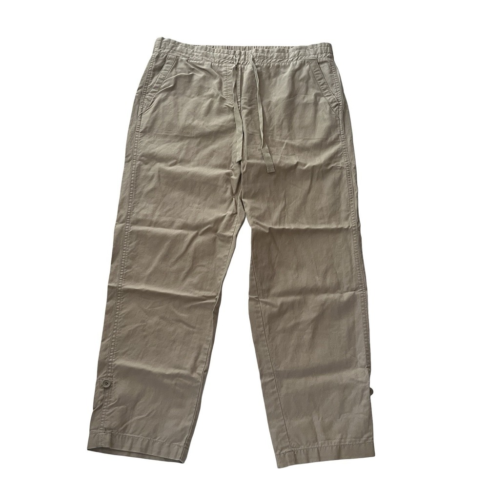 Talbots Women's Size 8 Jogger Pants Beige Tan Lyocell Cotton Blend Drawstring